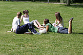 Group of friends in park
