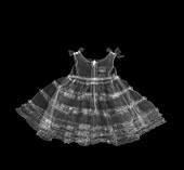 Childs christening dress, X-ray