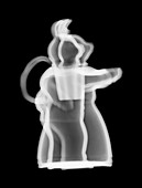 Dancing rabbits teapot, X-ray