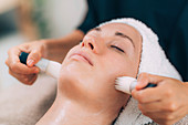 Face cleansing before cosmetic treatment