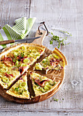 Quiche with leek and ham