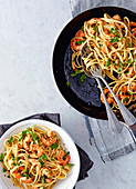 Linguine with smoky paprika prawns