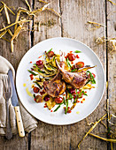 Grilled lamb with roast fennel and spicy grape relish