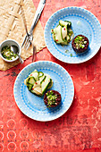 Beetrrot tartare with nashi pear and cucumber salad (Asia)