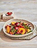 Hot and sour nectarine salad