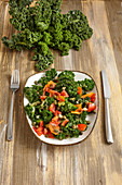 Kale salad with capers and date dressing