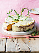 Gluten-free polenta cake with almond flour and honey
