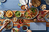 Oriental dinner buffet for guests