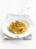 Pumpkin risotto with butternut squash and sage
