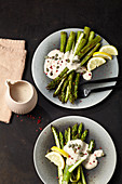 Asparagus tonnato with tuna and caper cream
