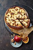 Apple pie with walnuts and ginger
