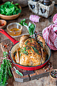 Roast chicken with herbs