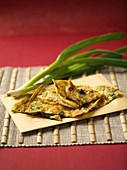 Chinese egg pancakes with spring onions