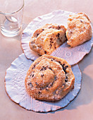 Exotic stollen spirals with dried fruit