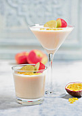 Summery peach and passion fruit cream