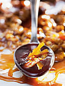 Plum jam with caramelized walnuts