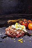 Warm veal tartare with tomato confit