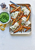 Fish and chip traybake