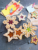 Christmas gingerbread stained glass biscuits