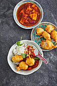 Crispy fried sweet-and-sour chicken with fragrant rice