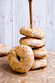 Vegan sesame seeds bagels