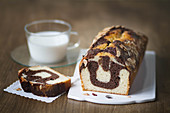 Vanilla and chocolate zebra cake