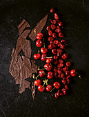 Chocolate with sweet and sour cherries