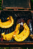 Pumpkin and eggplant on the grill
