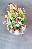Caesar salad with mini mozzarella