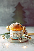 A mini panettone as a gift for Christmas (Italy)
