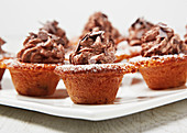 Cherry muffins with chocolate cream
