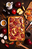 Applepie mit Pudding und Apfelscheiben