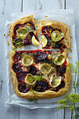 Pie with beets and goat cheese