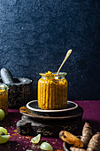 Indian gooseberry and fresh turmeric pickle