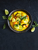Lime and potato coconut curry with fish