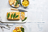 Chicken terrine with leeks and apricots