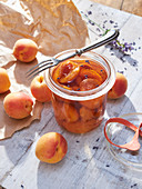 French-style preserved apricots with lavender