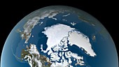 Arctic ice minimum extent, 2020
