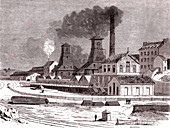 Coal mine, 19th century illustration