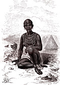 Latuka Chief's wife, 19th Century illustration