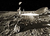 Lunokhod 1 on the Moon, illustration