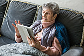 Woman using tablet