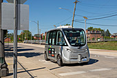 Self-driving hospital shuttle, Detroit, Michigan, USA