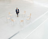 Businessman reviewing paperwork