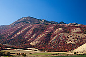 Mountain overlooking rural landscape