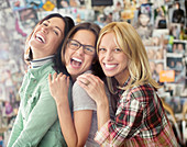 Smiling women posing together