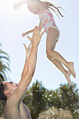 Father and daughter playing