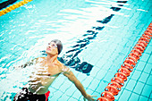 Swimmer on back in pool