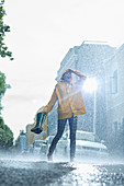 Woman in raincoat