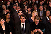 Bored woman in theatre audience